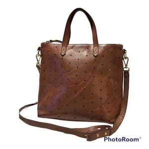 Madewell Mini Transport Leather Perforated Crossbody Bag Purse